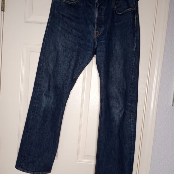 Levi's Men's 501 Original Fit Straight Leg Button Fly Blue Jeans 34x30 - Picture 1 of 11